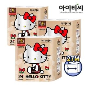  헬로키티 골드라벨 27m (24롤) [3팩]
