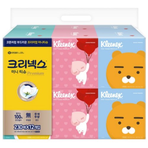 크리넥스 X 카카오 미니 티슈 프리미엄 230매 (12입) (3팩(36입))_이미지