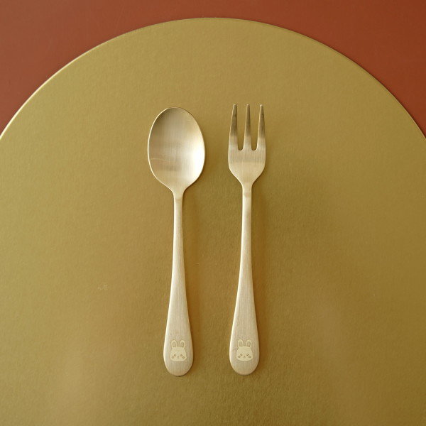 놋담 방짜유기 계묘년 토끼 베이비 2종 디너 커트러리세트