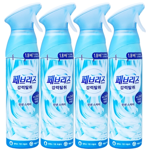 한국피앤지 페브리즈 강력탈취 에어 린넨 스카이 165g (4개)