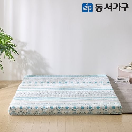 동서가구 극세사 9존 웨이브 폼 3단 접이식 편백황토숯 토퍼 매트리스 Q (11cm)_이미지