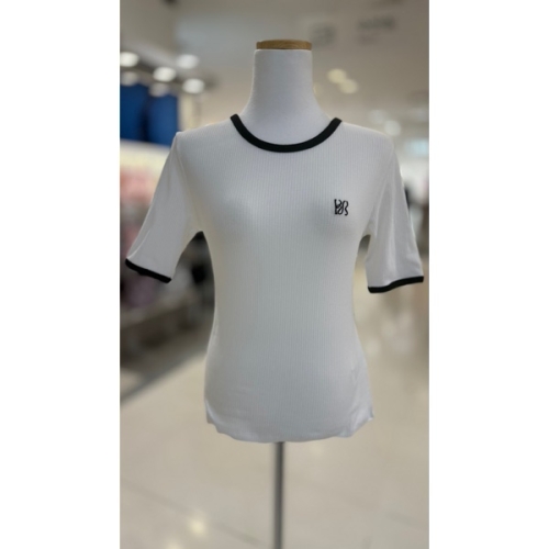 린컴퍼니 케네스레이디 E332 배색 자수 티셔츠 EWTSPD0300 화이트/55