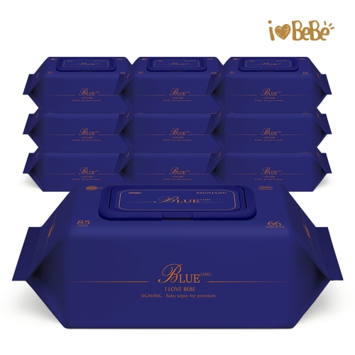 지앤티클린 아이러브베베 시그니앙 블루라벨 물티슈 캡형 66매 (10팩)