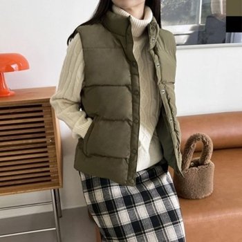 YAN 여자 데일리 7800 하이넥 보온 스트링 패딩 조끼_20358420_667501_이미지