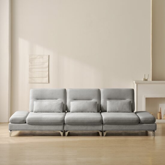 아로미가구 노블 스윙 조야 패브릭 소파 4인용 (스툴별도)_이미지