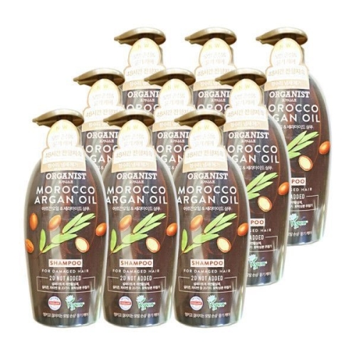 LG생활건강 오가니스트 모로코 아르간오일 앤 세라마이드 샴푸 500ml (9개)