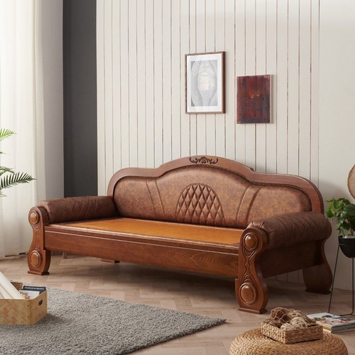 BIF보루네오 모닝듀 YS123 원목가죽 흙소파 MS (흙)