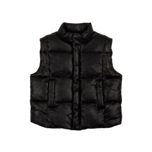 2 아동 남여공용 블랙 인조가죽 패딩 베스트 BX51VT01BK