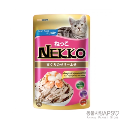  네코 참치토핑 새우&조개 파우치 70g [12개]