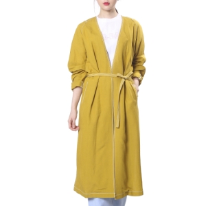  세컨플로어 린넨 혼방 노카라 롱 자켓_2F1J4WOT010W 상품이미지