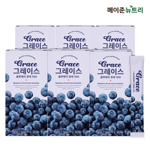 메이준생활건강 메이준뉴트리 그레이스 블루베리 퓨레 100 14포 20g 14포 (6개)_이미지