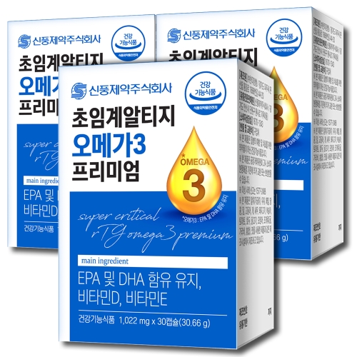 신풍제약 초임계 알티지 오메가3 프리미엄 1022mg 30캡슐 (3개)