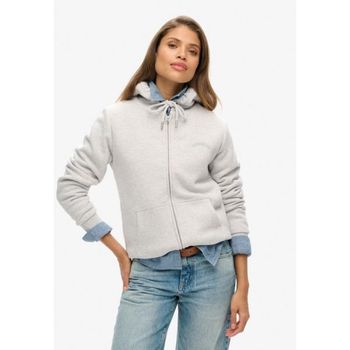 슈퍼드라이 Co 코 후디 지퍼 업 스웨트셔츠 빙하 회색 멜란지 7521649_이미지