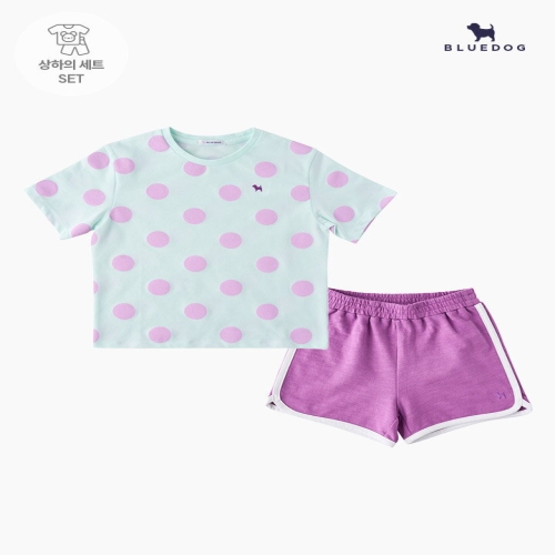 블루독 도트 반팔 상하SET_VI 2493067253
