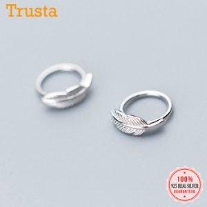 스털링 Trusta-925 실버 후프 기하학적 Leafs 귀 커프 클립 귀걸이 피어싱없이 여성을 위한 패션 귀걸이 쥬얼리, DS608_이미지