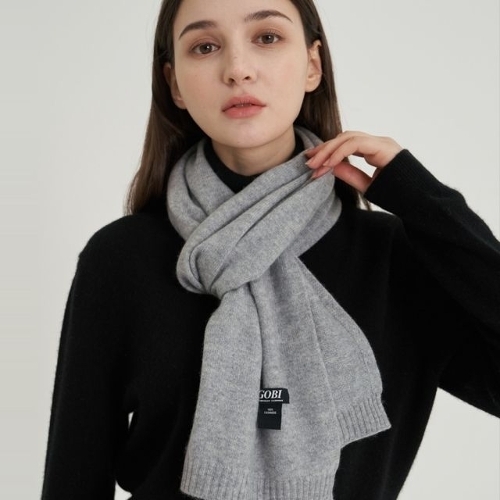 고비 GOBI 캐시미어 오가닉 플레인 밑단시보리 머플러_이미지