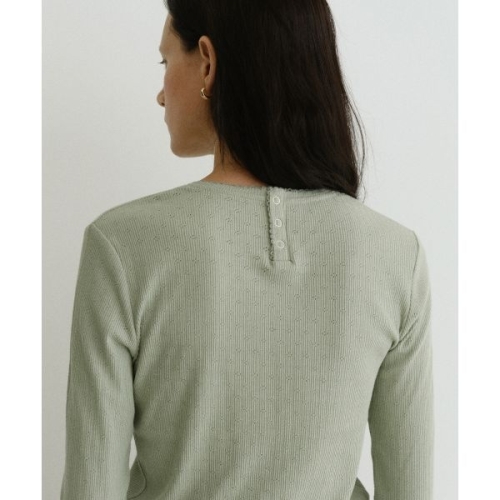 18일 배송 Eyelet back button t-shirt U250930 167087