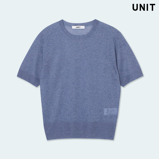 유닛 데님 팔마 니트 크루넥 풀오버 UFLKCN21AN-75_이미지