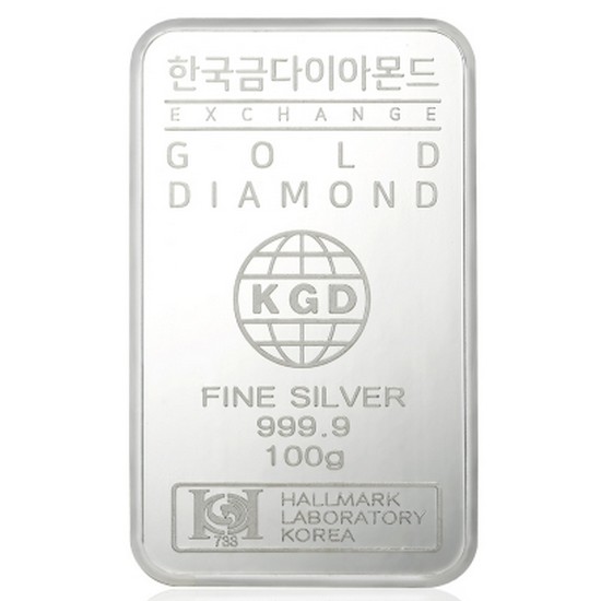 한국금다이아몬드 투자용 실버바 100g_이미지