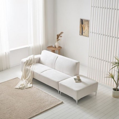 라라홈 마카롱 아쿠아텍스 패브릭 소파 3인용 (스툴포함)_이미지