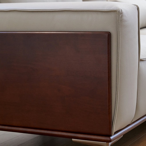 로코코 슈비츠 카우 천연가죽 소파 4인용 (스툴별도)_이미지