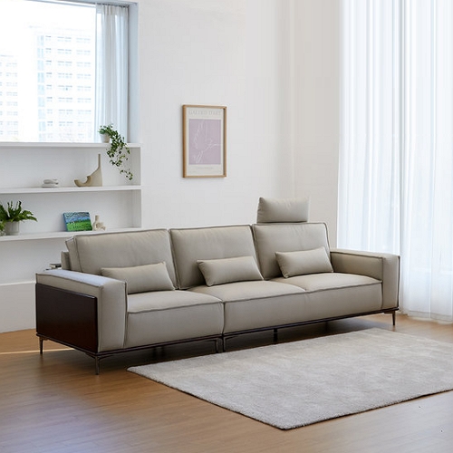 로코코 슈비츠 카우 천연가죽 소파 4인용 (스툴별도)