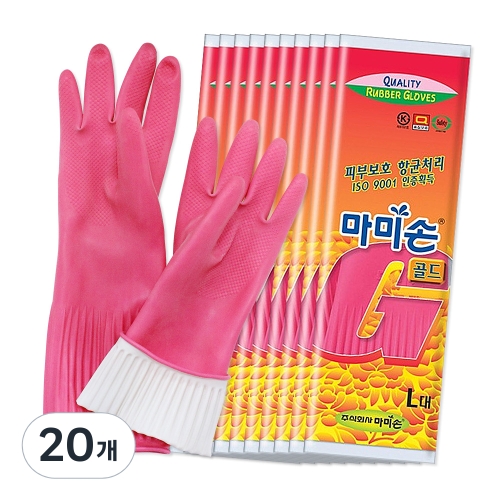 마미손 골드 고무장갑 (대) (20켤레)_이미지