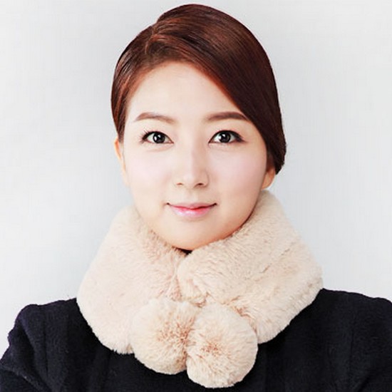 블루피오레 인조 퍼 방울 머플러 BF1678_이미지