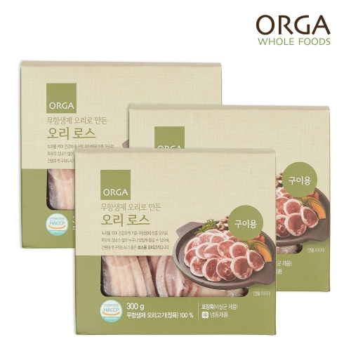 올가홀푸드 ORGA 무항생제 오리로 만든 오리로스 300g (3개)_이미지