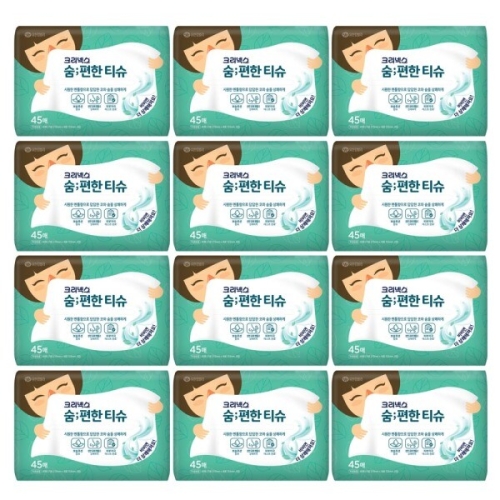 크리넥스 숨편한 티슈 45매 (12팩)_이미지