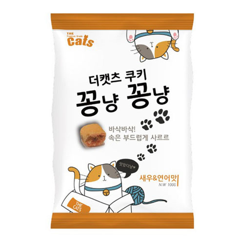 더캣츠 쿠키 꽁냥꽁냥 새우&연어맛 100g (5개)_이미지