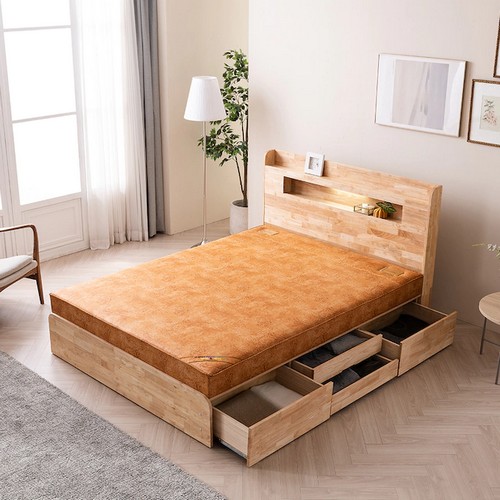 세계로가구 수납형 원목 흙침대 SS (황토볼)