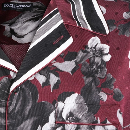 돌체앤가바나 보르도 블랙 실크 셔츠 G5KS3THI10NHR5SV B1041949379
