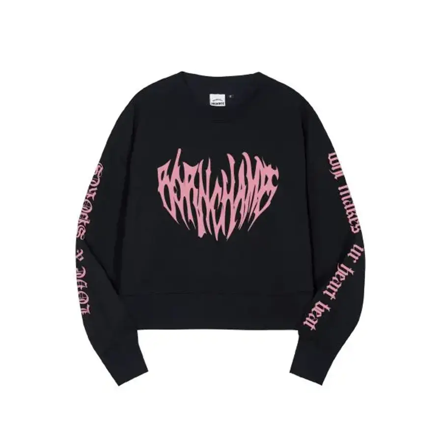 본챔스 BORN CHAMPS 6 COLORS 하트 트라이벌 특양면 크롭 맨투맨 B25FT09 145408_이미지