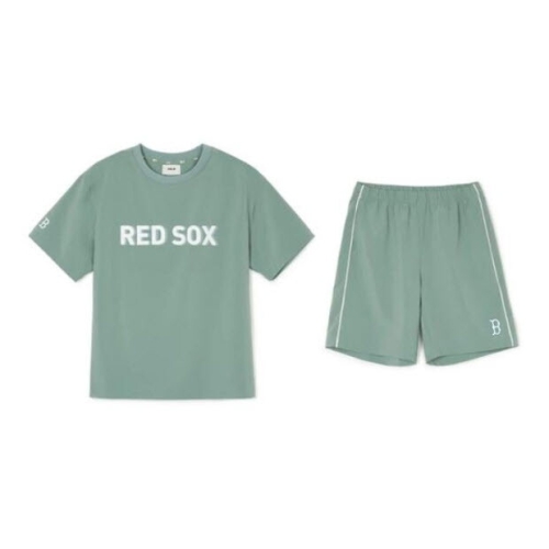 MLB키즈 M 트레이닝세트 TQK 7AS1CP143-43KAL OUTDOOR우븐 반팔티셔츠 세트_이미지