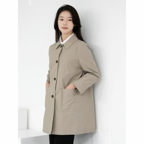 모슬린 엄마옷 카라 베이직 바바리 자켓 MQG126223 마담 미시 중년여성 빅사이즈 할머니옷 50대 60대 70대