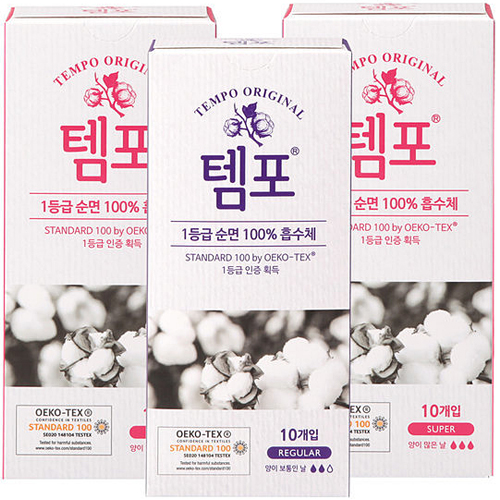 템포 오리지널 슈퍼 10매*2팩 + 레귤러 10매*1팩 세트_이미지
