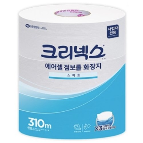 유한킴벌리 크리넥스 에어셀 스마트 점보롤 화장지 1겹 310m (3롤)