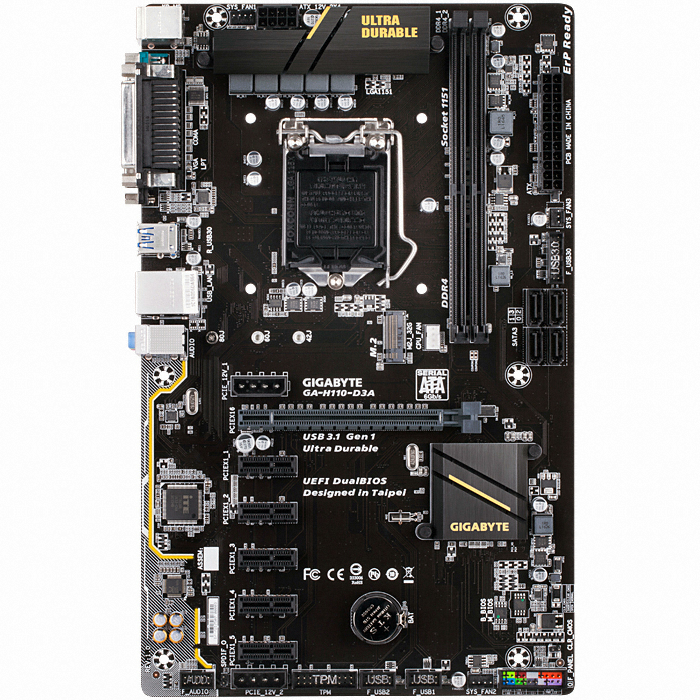 GIGABYTE GA-H110-D3A BTC 듀러블에디션 피씨디렉트 (벌크)