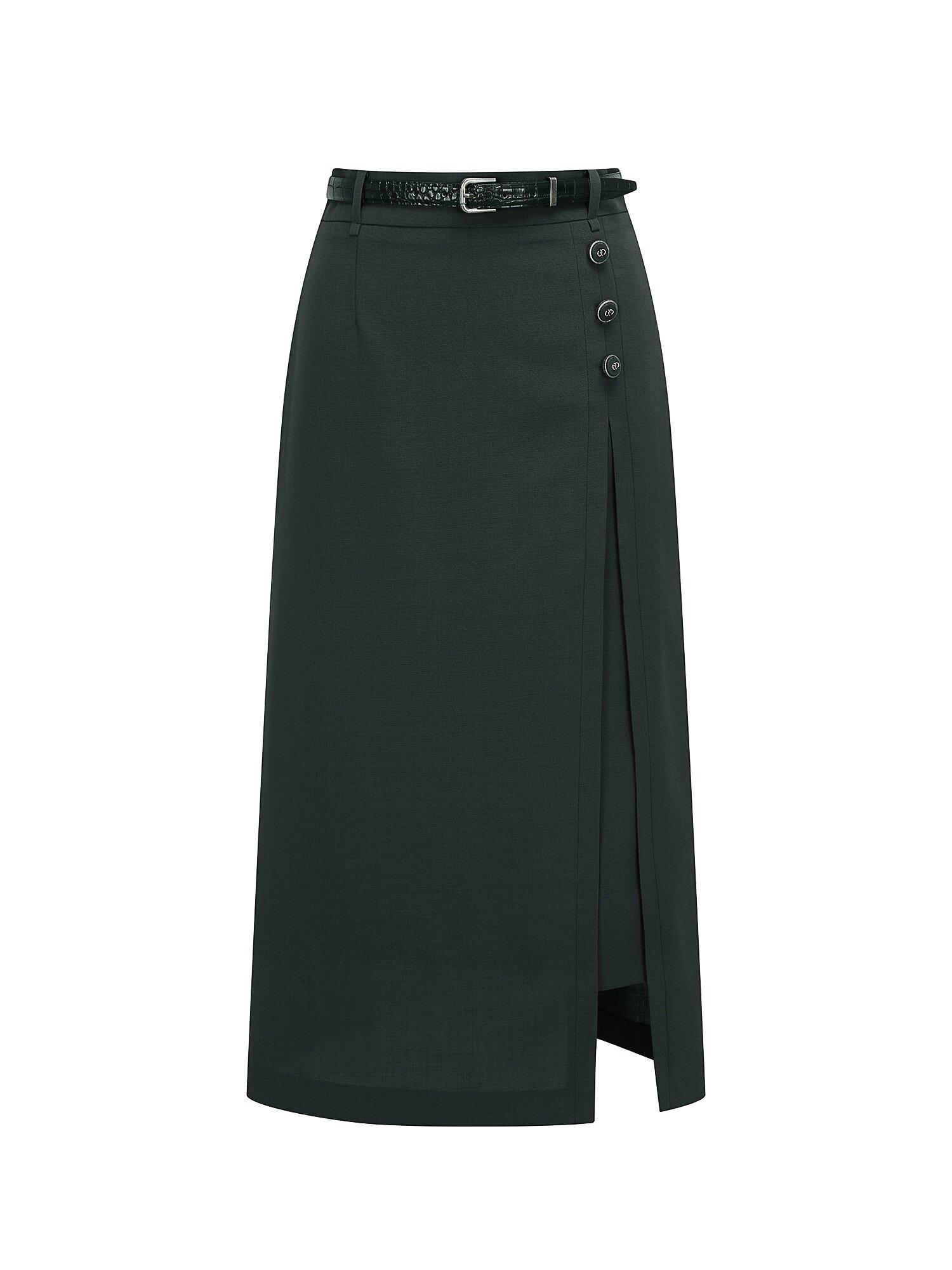버튼 장식 컷아웃 A라인 스커트 IS4A0SK182 GY10 GREY 55