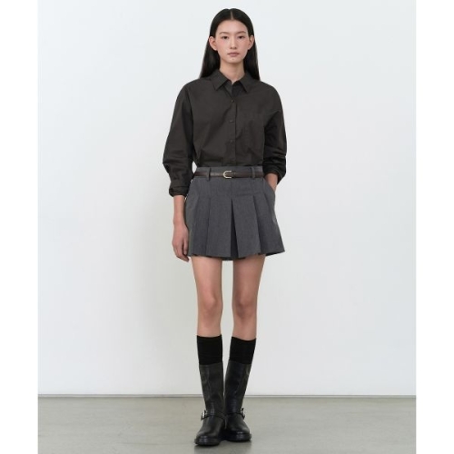 무신사 스탠다드 STANDARD WOMAN 우먼즈 미니 스커트 슬랙스 미디엄 그레이 199583_이미지