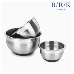 BRK 쌀씻는통 씨쳐볼 스텐 깊은 베이킹 믹싱볼 세트_이미지