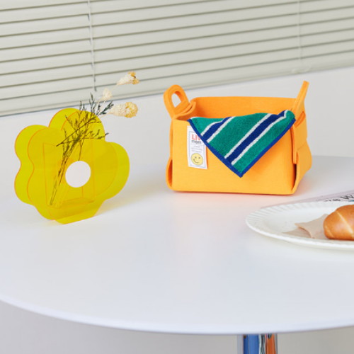 선광 리브맘 접이식 펠트 비비드 수납바구니 리빙박스 소형 (1개)_이미지