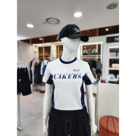 엔비에이(NBA) LAL E-BIKE 배색 크롭 반팔 티셔츠 N242TS724P_이미지