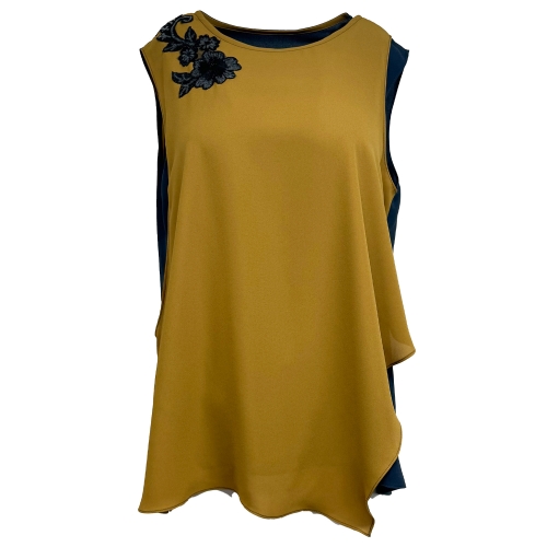 이중 컬러블럭 민소매 나시 DPS613