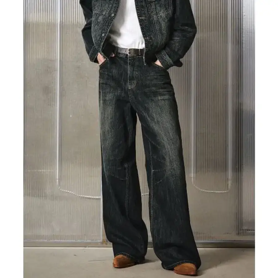 LMOOD 빅보이 와이드 데님 블루블랙 L4AD0002BB 417850