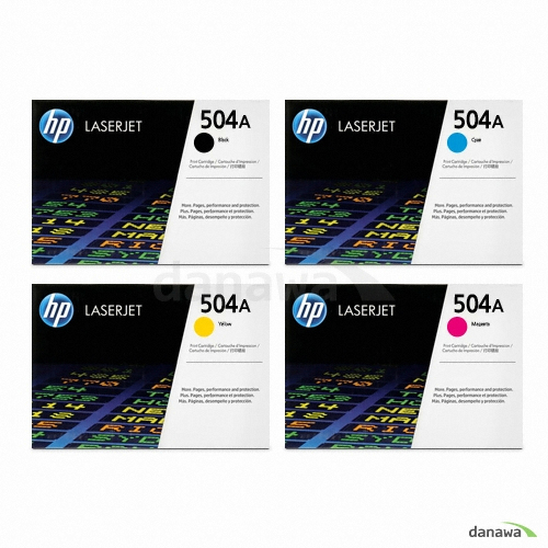 HP 정품 504A (CE250A, CE251A, CE252A, CE253A) 4색 세트_이미지