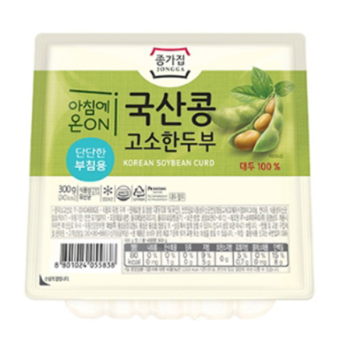 대상 청정원 종가집 국산콩두부 부침용 300g[6개]