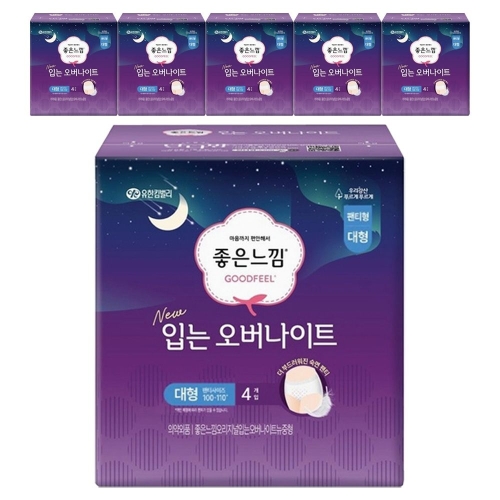 유한킴벌리 좋은느낌 입는 오버나이트 대형 4개 (6팩(24개))
