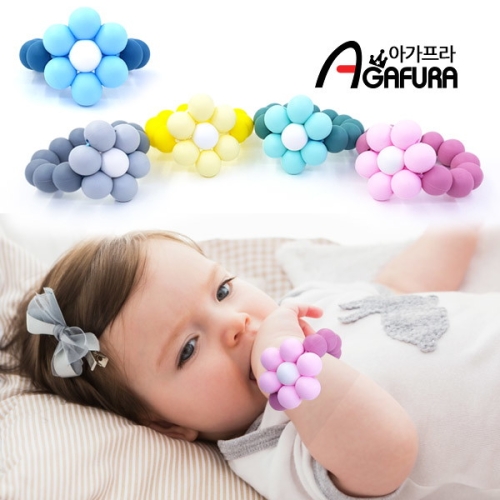 아가프라 실리콘 구슬 치발기 플라워